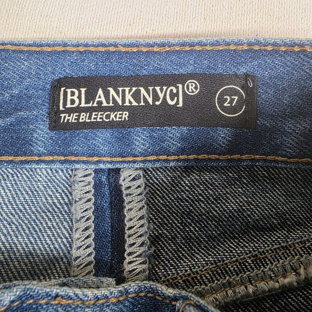 BLANKNYC The Bleecker Multi Tone Blue Colorblock Straight Leg Jean Size 27 - Picture 3 of 8